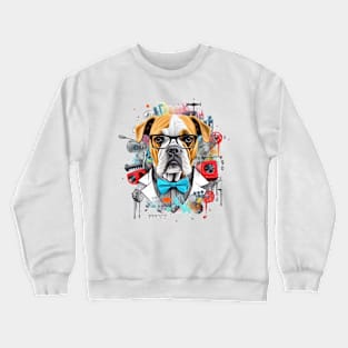 A minimalist Physician English Bulldog t-shirt design with a simple yet elegant image of the dog Crewneck Sweatshirt